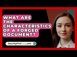 What Are The Characteristics Of A Forged Document? - SecurityFirstCorp.com
