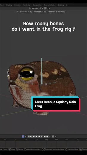Meet Bean: The Animation-Ready 3D Rain Frog in Blender