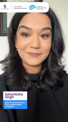 To address the complexity and heterogeneity of ALS, Aakanksha Singh, a PhD student at the University of Alberta, carries out research that combines molecular data (such as genetic and cellular markers) with neuroimaging data (brain scans) from people living with ALS, leveraging CALSNIC and CAPTURE ALS datasets and AI. Supported by a 2024 ALS Canada-Brain Canada Trainee Award, this project explores new avenues for personalized ALS treatments. To read more about her research, visit https://bit.ly/