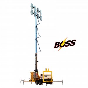 60 Foot LED Trailer Mounted Stadium Light Tower - BossLTR
