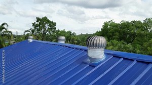 spinning roof ventilator, ventilator whirl or ventilator turbine. Air ventilation system.