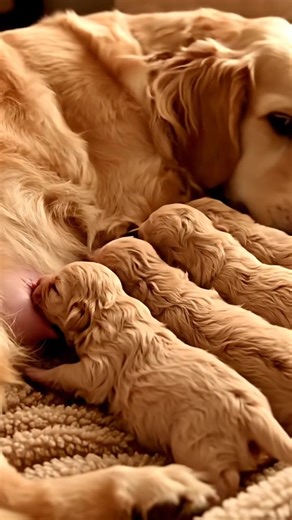 A heartwarming moment of a mother dog taking care of her newborn puppies. So cute and loving!” ##MotherDog #CutePuppies #DogLover #AnimalCare #PetLove #DogReel #PuppyLife #SweetMoments | កូនឆ្កែ រីករាយ