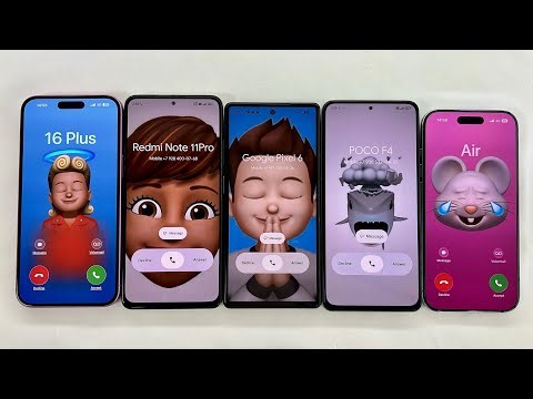 Incoming Call iPhone 16 Plus + iPhone Air + Google Pixel 6 + Xiaomi Redmi N11 + POCO F4