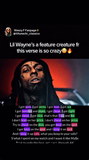 Weezy F Fanpage⚜️ on Instagram: "Need a verse hearse for this one⚰️ • • Highlighted rhymes by @thestilou • • #lilwayne #weezy #weezyf #weezyfbaby #tunechi #goat #legend #bestrapperalive #rap #hiphop #music #artist #rapper #lilwaynefans #classic #fire #youngmoney #neworleans #nickiminaj #drake #hollygrove #verse #feature #asaprocky"
