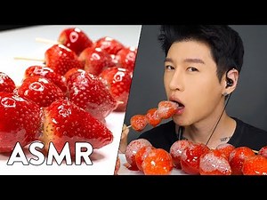 *ASMR* TANGHULU STRAWBERRIES (COOK & ENJOY) No Talking | Crunchy Eating Sounds | Zach Choi ASMR