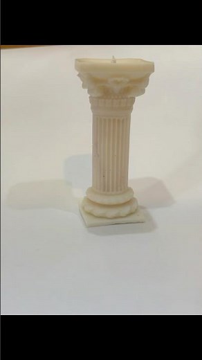 Elegant Pillar Candle | Roman Column Style Wax Art | Handmade Decorative Candle #shortsvideo #diy