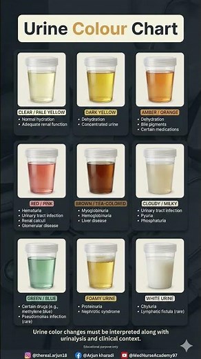 Urine Colour Chart Explained | Causes of Urine Color Changes | Medical & Nursing