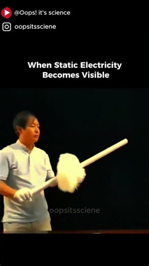When Static Electricity Becomes Visible ⚡ Science Trick #didyouknow #scienceshorts #sciencefacts