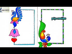 PEACOCK BORDER DESIGN FOR PROJECT | PEACOCK DRAWING | PEACOCK🦚 BORDER DESIGNS |PROJECT WORK DESIGNS