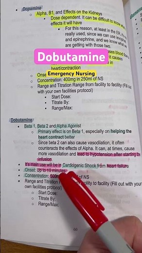 Book in Related Video! Dobutamine: Vasopressor explained for new ER Nurses #ernurse