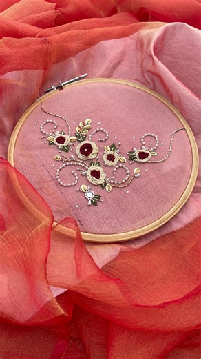 Aabvi 🌸 on Instagram: "Newest thread work design 🌸🧿 PART1 #embroidery #threadwork"