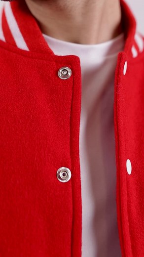 Red and White Collegiate Letterman Jacket for Custom Style
