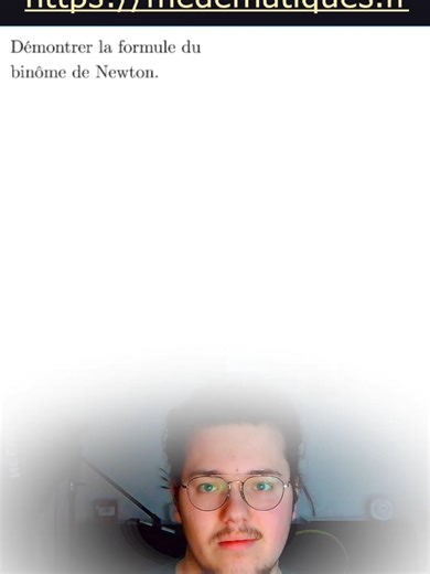 Formule du binôme de Newton, démonstration, récurrence, somme, changement d'indice, Pascal, binomial #maths #exercice #prepa #cpge #mpsi #mp2i #mp #mpi