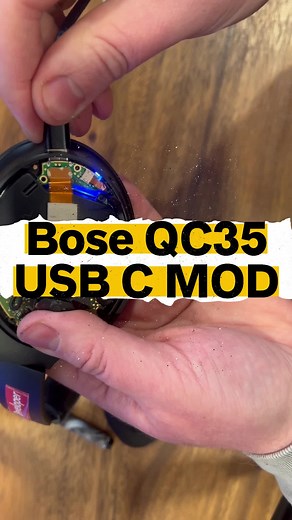Modded my Bose QC35 Headphones for a USB-C port with the QC45 charging board.