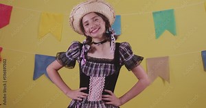 brazilian girl dressed in clothes festa junina, festa de são john scenes from protocol.