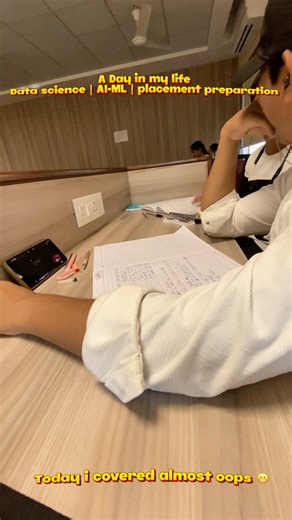 A Day In My Life | AI-ML | Data Science | placement preparation 😍🧑‍💻#shorts #studyvlog