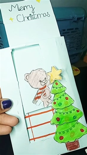 Christmas slider Card idea ✨#artsandcraft #shorts