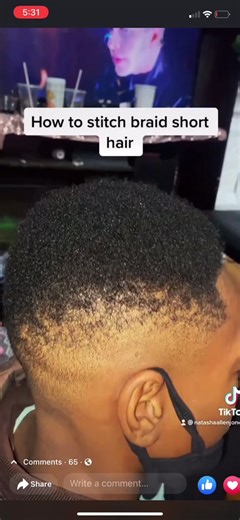 Different Stitch braid technique on short hair ..#mySon#shortHairMatter