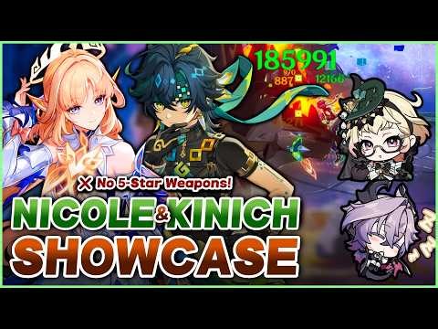 Nicole Premium Team Showcase — Kinich, Durin, Emilie (4★ Weapons) | Genshin Impact