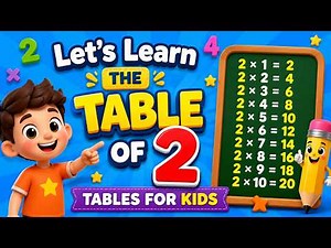 🎉 Learn the 2 Times Table for Kids | Fun 3D Cartoon Multiplication | Table of 2 | Maths for Children