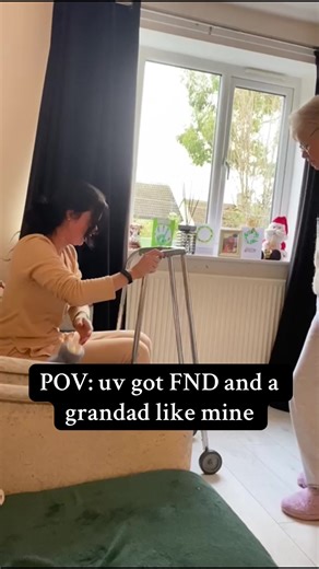 After 2 days in bed and another hospital day, paralysis hit hard and everything felt like starting from scratch again. Grandad turned up and made sure I didn’t give up on myself🧡 I’ve done it before and I’ll do it again💪🏼 Back on my feet, one unsteady step at a time🫶🏼🧡 #FND #fndawareness #mystory #humor #dancing