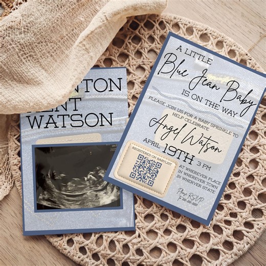 Blue Jean Baby/baby Shower Templates/fully Customizable - Etsy