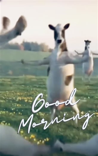 Good Morning Vibes with Dancing Cows