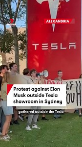 Protesters have gathered outside a Tesla showroom in Alexandria, Sydney to take a stand against the company's billionaire owner, Elon Musk. #protest #car #cars #elon #elonmusk #trump #donaldtrump #tesla #teslamodelx #teslamodeyy #teslacybertruck #modelx #modely #cybertruck #cardealer #carshowroom #alexandria #sydney #7NEWS | 7NEWS Sydney