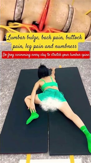 Do frog swimming daily to relax your waist and legs. A simple and effective homeexercise. #fitness