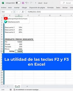 66K views · 1.4K reactions |  Sácale provecho a las teclas F2 y F3 en Excel. | EXCELeINFO | Facebook