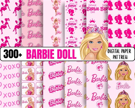 Barbie Doll Digital Papers, Digital Download, Seamless Patterns - Etsy