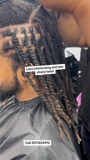 Loc interlocking and two strand twist . #interlocking #interlockingdreadlocks #dmvtiktok #dmvloctician #albertinecouturehairsalon