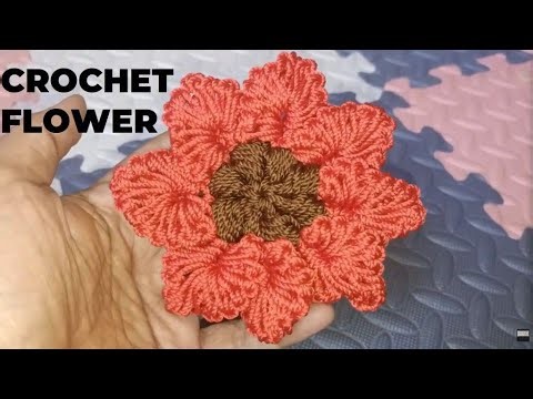 3D Crochet Flower for Beginners | Quick & Beautiful