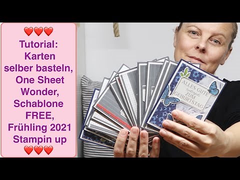 🔴 Tutorial Karten selber basteln, One Sheet Wonder, Schablone FREE, Frühling 2021 Stampin up