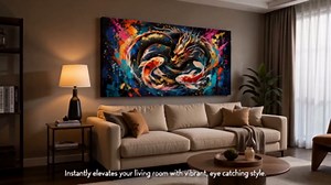 ANRUOXI Fantasy Angel With Wings Graffiti Wall Art, Modern Trendy Room Wall Decor, Colorful Abstract Angel Canvas Print Picture Decor, Urban Graffiti Poster, Art Painting Artwork for Room 24" Wx36 H