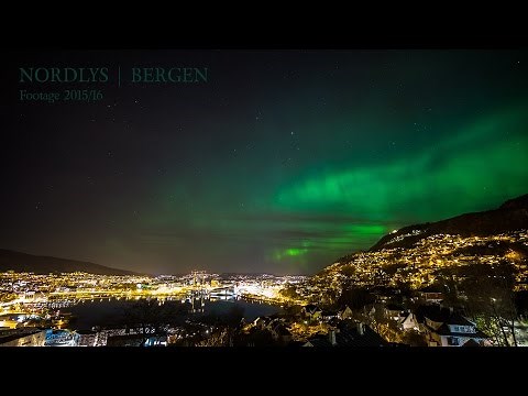 Nordlys over Byfjellene | Bergen Northern Lights Footage | Timelapse 4K UHD