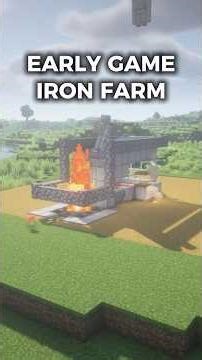 Easiest Minecraft IRON Farm (Early Game Tutorial) #shorts