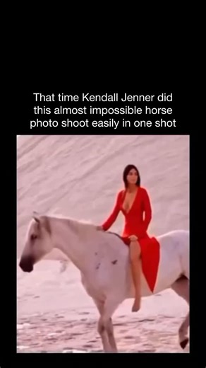 Worlds Wildest Moments on Instagram: "In August 2023, Kendall Jenner starred in Stella McCartney’s Winter 2023 campaign, shot by Harley Weir in the Camargue Salt Flats of France. The “Horse Power”-themed photoshoot featured her riding and posing with the region’s white ponies, showcasing her lifelong equestrian passion. Wearing outfits like a red blazer and denim look, she exuded elegance, with one image capturing a pony licking her purse. The campaign, celebrating the bond between humans and ho