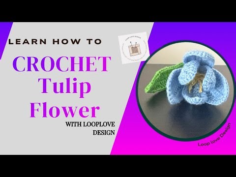 Crochet Tulip Flower 🌷 Easy DIY Crochet Flower Tutorial in minutes