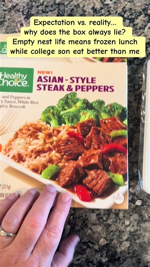 Frozen food never looks like the box! As an empty nester and college mom, I’m learning that meals don’t always turn out picture-perfect. While my college kid is eating well on campus, I’m over here surviving on frozen meals that never match the packaging. Any other parents in the empty nest stage dealing with this too? #foodfail #expectationvsreality #relatablemom #collegemom #notthesame