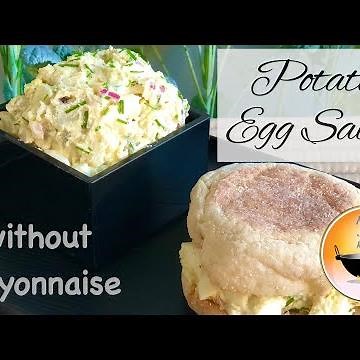 How to make potato egg salad without mayonnaise/Potato egg salad sandwich/Potato salad no mayo