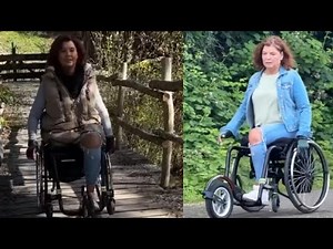 Amputee woman wheelchair user | exploring wheeling freely