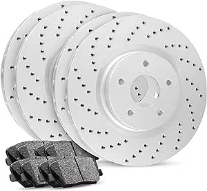 R1 Concepts Front and Rear Brake Kit For 1997-2004 Porsche Boxster| Drilled Brake Rotors| Ceramic Brake Pads and Rotors Kit