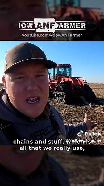 One of the first jobs for the Quadtrac had on the farm was to pull a John Deere #farming #farmtok #americaneedsfarmers #growingseason23 #iowanfarmer #tractorvideos #sunflower