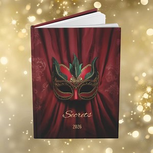 Mardi Gras Masquerade Eye Mask Hardcover Journal Matte | Secrets Notebook 2026, Red - Etsy