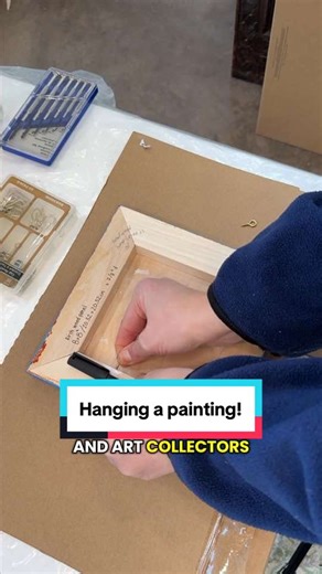 Here’s how to hang a painting. 🖼️ I have had to turn around a painting to send to London 🇬🇧 this week, as well as give hanging advice to a collector on how to wire the back of their work & it reminded me about this video in hanging hardware and the best ways to hang different art works. Follow me for more art tips & please consider buying me a ☕️ to help support videos like this (link in bio)!! #hangingart #collectongart #canadianartist #hangingapainting #artisttips
