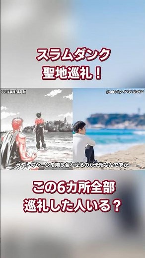 Six locations featured in the manga/anime series Slam Dunk!