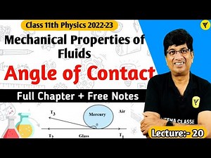 Angle of Contact class 11 Physics || Mechanical Properties of Fluids || Class 11 Term 2 Physics ||