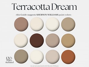 Sherwin-williams Color Paint Palette, 12 Sherwin Williams Colors: Terracotta Dreams, Homely Design for the Whole House, Designers Paints - Etsy