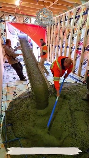 Pour Reinforced Concrete Floor Using Concrete Chute System | Indoor Construction Process